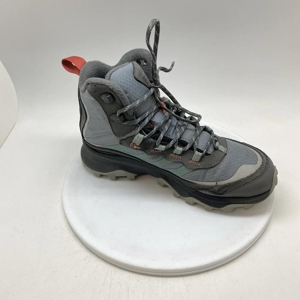 Merrell Boots Womens 8.5 Moab Speed Thermo Mid WP Primaloft Blue J067016 Hiking